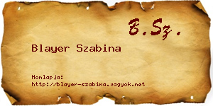 Blayer Szabina névjegykártya