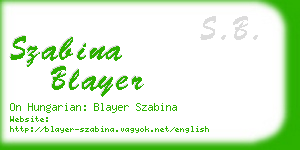 szabina blayer business card